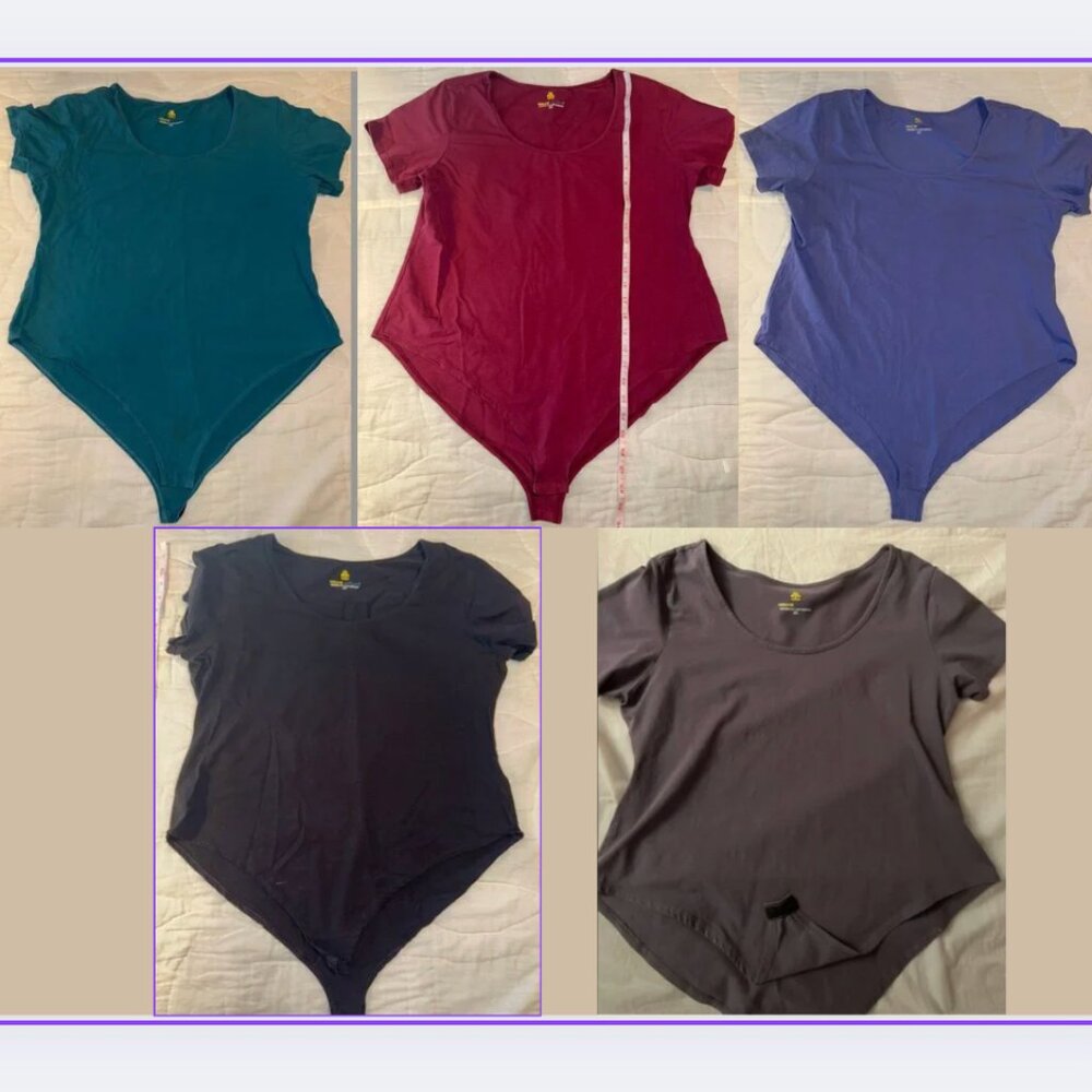 Short sleeve body suits (RED, GRAY, BLACK, BLUE, and TEAL)